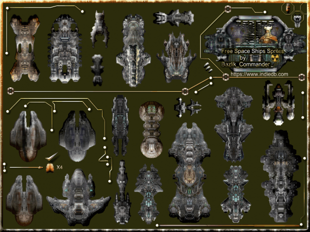 Space Ships Sprites pack 2 for free