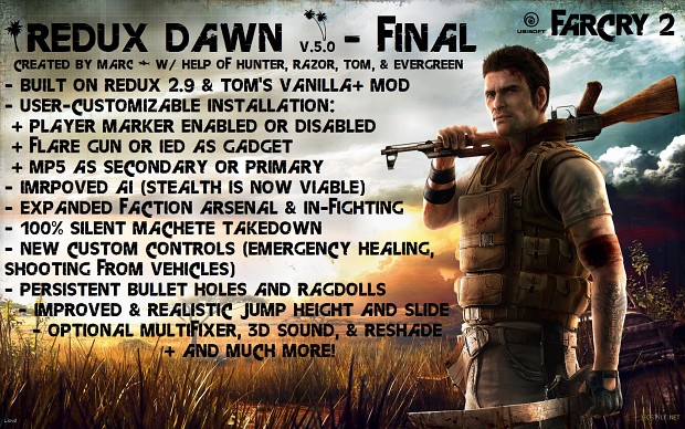 Redux Dawn v.5.0 Final [100% Silent Machete|ReShade|MultiFixer|3D Sound]