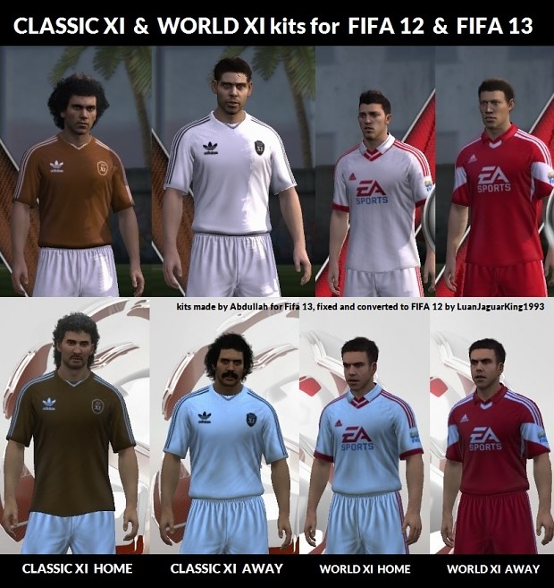 CLASSIC XI & WORLD XI KITS for FIFA 12 and FIFA 13