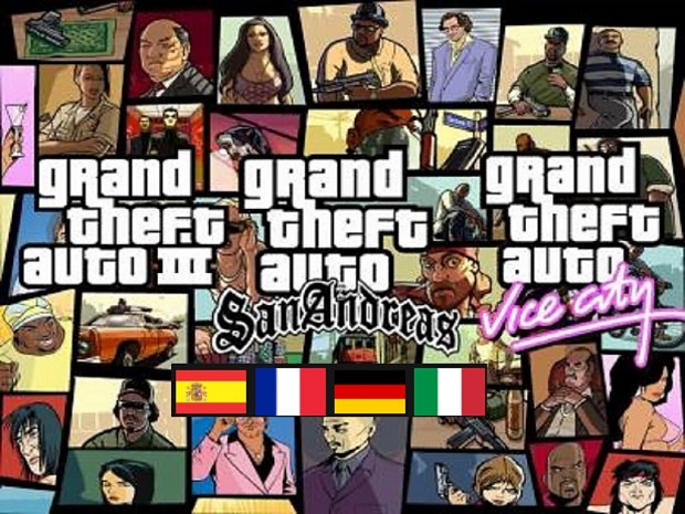 Languages ​​(Europe) (Fr, De, Es, It) for all versions (USA) of GTA - PS2