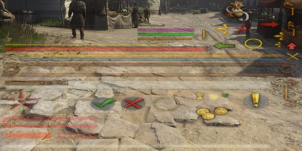 immersive transparent HUD elements to chose from