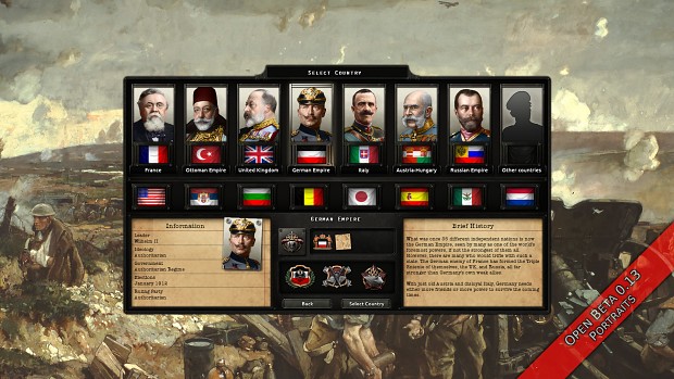 Hearts of Iron IV: The Great War - Open Beta 0.13 "Portraits"