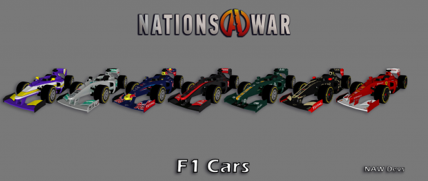 Nations at War F1 Cars.