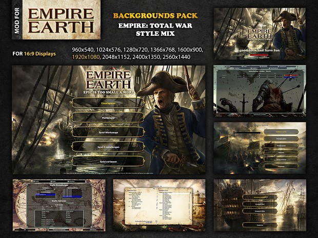 Empire Earth Background Pack (16:9) (Empire Total War Style Mix)