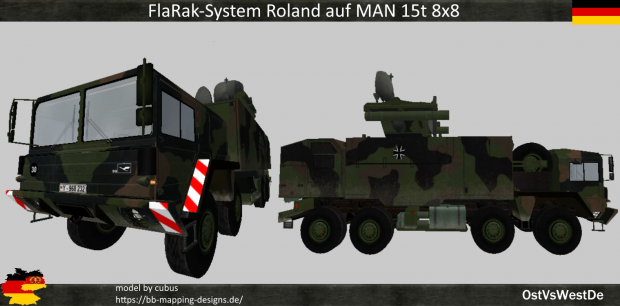 Flugabwehrraketensystem Roland auf Radkraftfahrzeug
