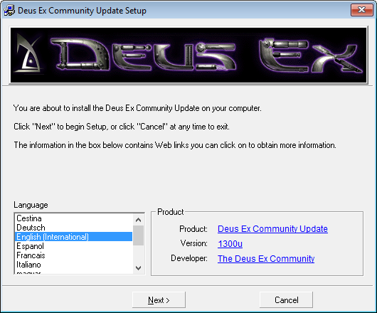 Deus Ex Community Update 2.0 Installer 2021 6 4 531