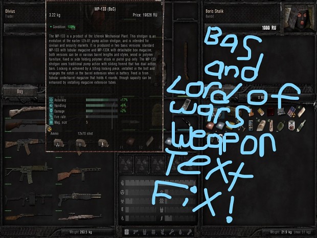 BaS and LoW'S Weapons Text fix or patch (for English users)