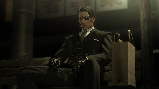 Long Hair Majima with Gloves and Snake Emblem