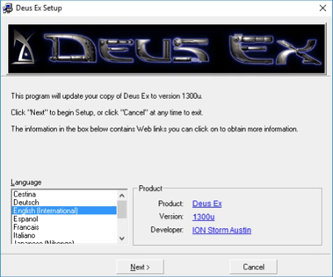 Deus Ex Community Update Version 2.0 Installer 2021-12-21 1123