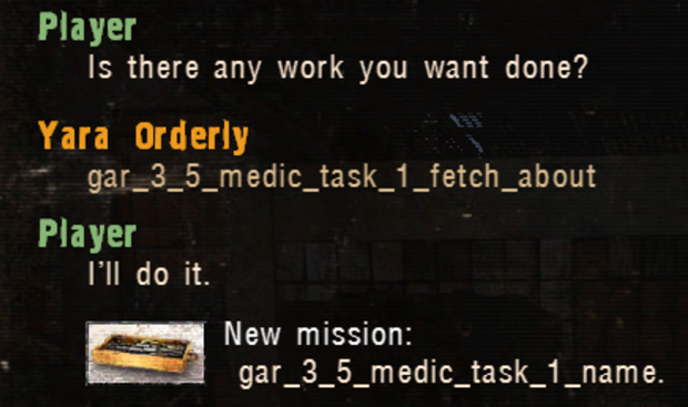 English Fix for Bandit Medic Quest in Garbage
