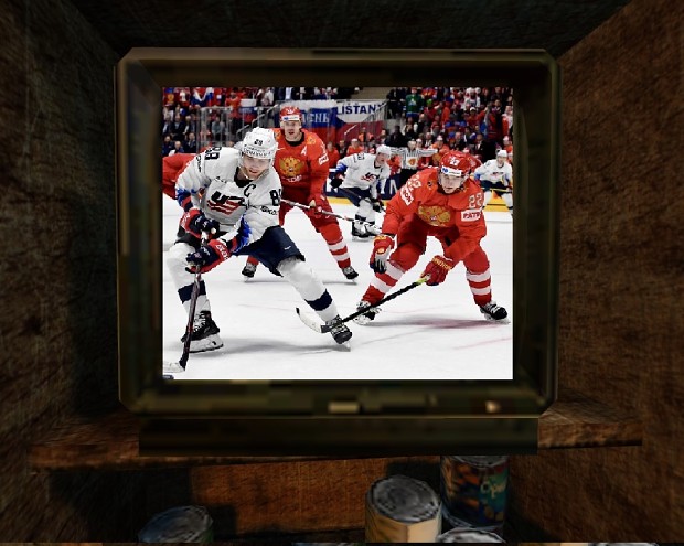 Hockey on bar TV