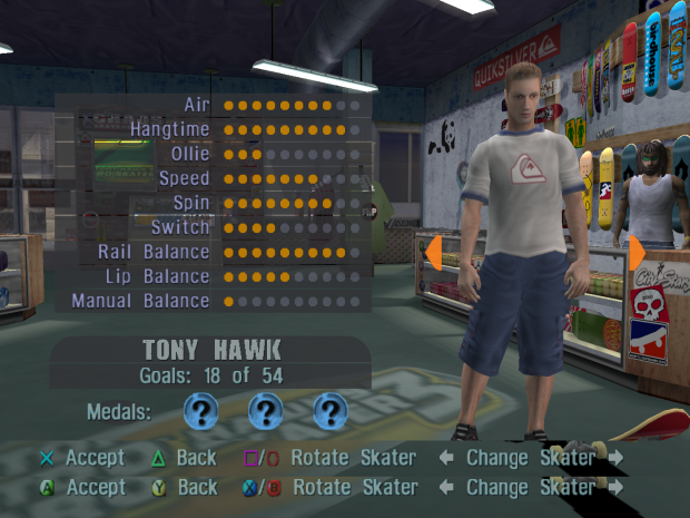 Tony Hawk's Pro Skater 3 Gamepad Prompts