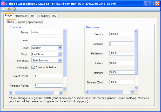 gibbed mass effect 3 save editor paragon points