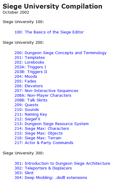 Dungeon Siege University
