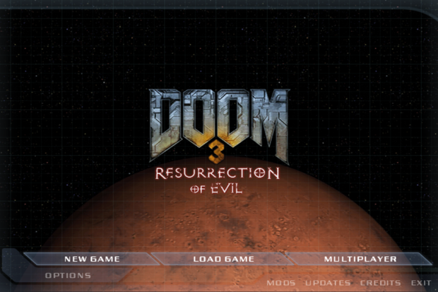 Rotating mars main menu for Doom 3 RoE