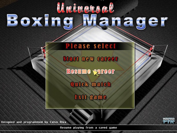 Universal Boxing Manager Mac Demo