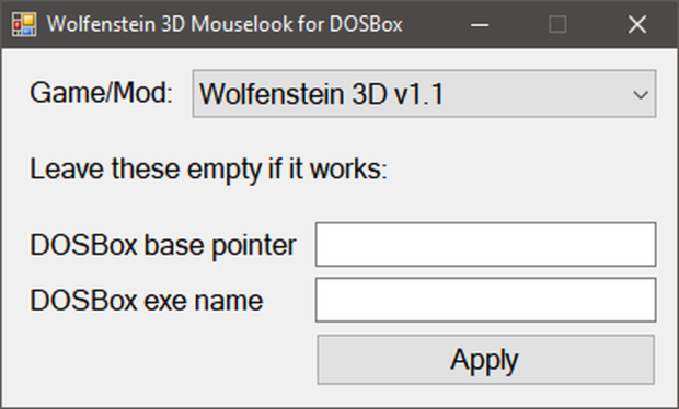 Wolfenstein 3D - Mouselook and strafe for DOSBox