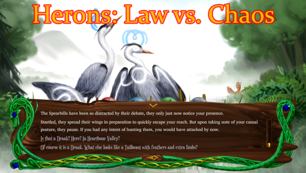 Herons: Law vs. Chaos