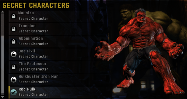 Red Hulk (GameStop exclusive) secret character unlocker