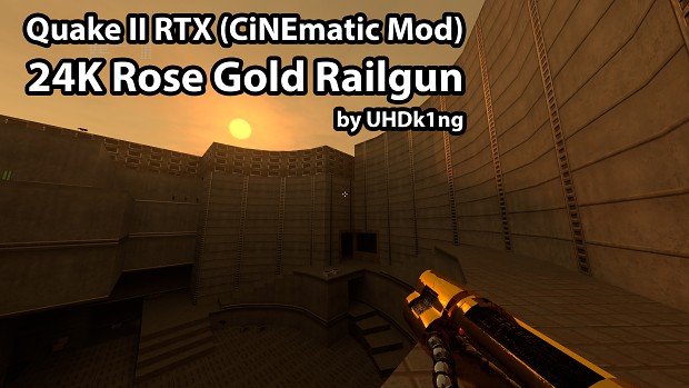 24K gold classic railgun for Quake II RTX mod (v1.08262023)