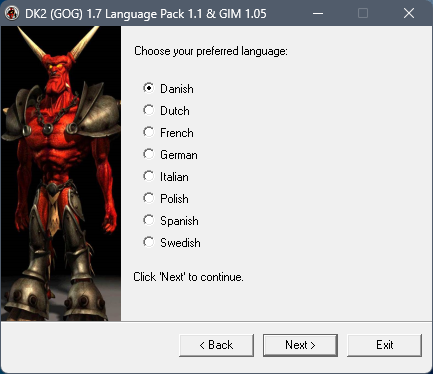 Dungeon Keeper 2 - Multilanguage Sound & Text Mod v1.1 for the GOG version