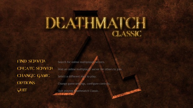 Widescreen WON/Anniversary-Style Menu for Deathmatch Classic (Steam)