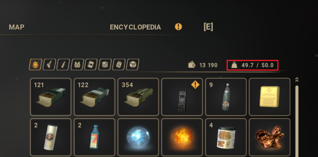 Reasonable Inventory Weight for True Stalker