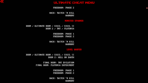 GZDOOM Ultimate cheat menu unofficial sigil ii patch