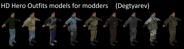 HD Hero Outfits models for modders
