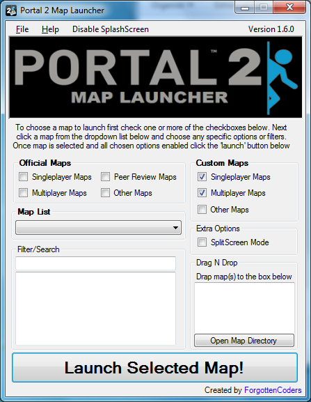 Portal 2 Map Launcher
