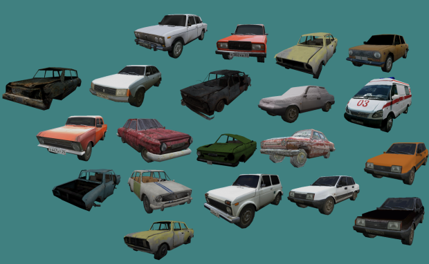 Large collection of Russian cars for mappers