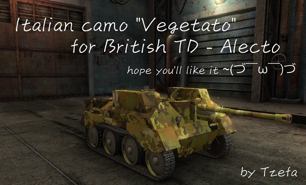 Italian camo "Vegetato", for British TD - Alecto