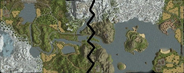 huge map divided