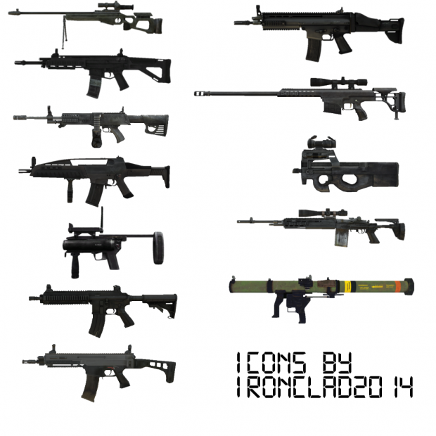 My custom weapon icons for Develop013's weapons