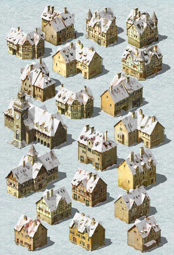 Tangram's European Winter Buildings