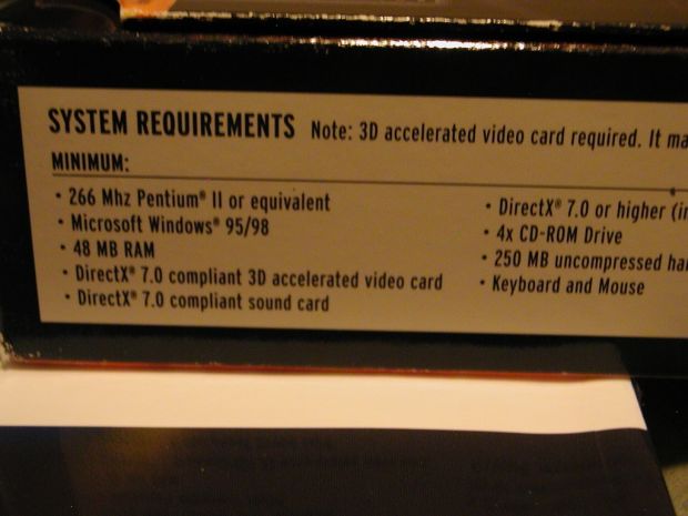 System Requirements for thief 2