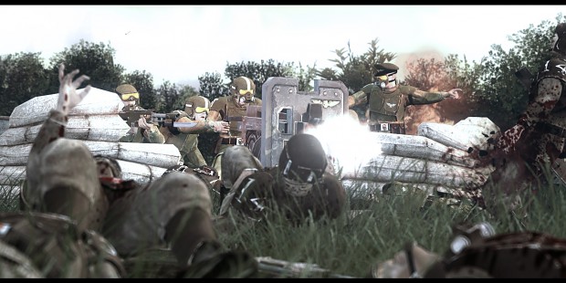 8th Cadian MG Squad repel Heretics bayonet charge
