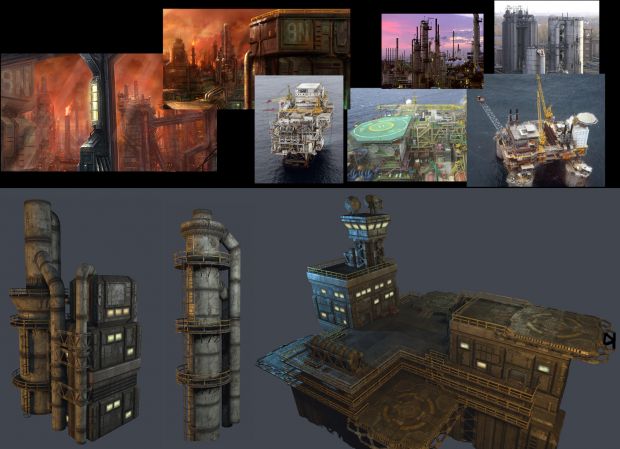 Refinery Towers from Environment Props Blog Post
