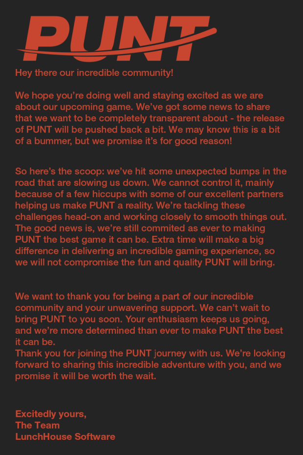 An update regarding PUNT
