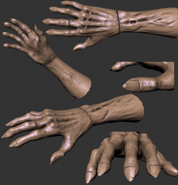 High Poly Sculpt Marauder Hands