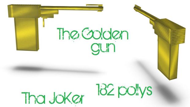 The Golden gun fully textured...