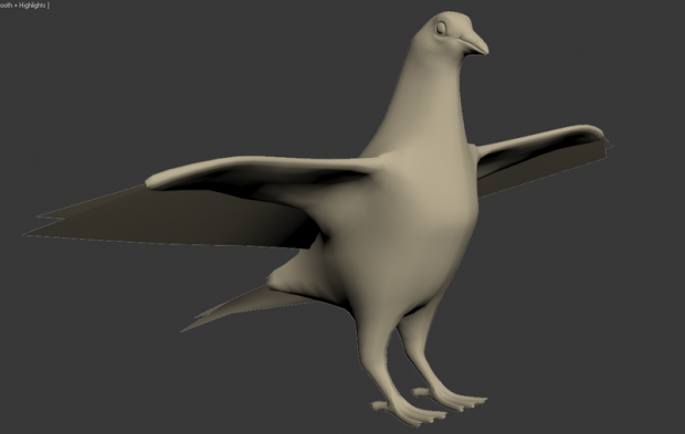 Pigeon High and Low poly mesh