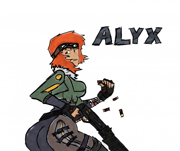 Alyx drawing colored
