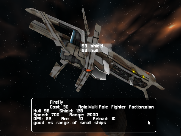 Firefly fighter under info panel