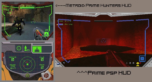 New Prime HUD compared with Metroid DS HUD