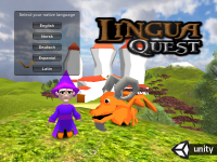 Lingua Quest prototype intro screen