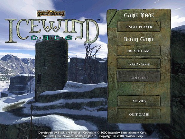 Start menu screen image - Icewind Dale - Mod DB