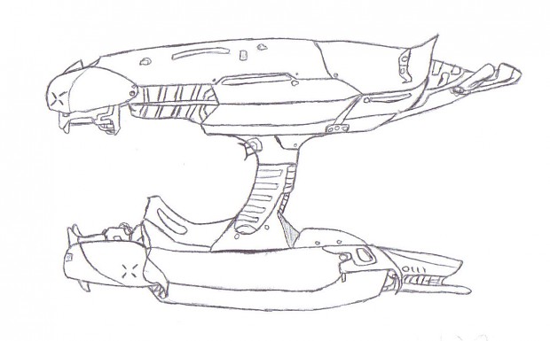 Plasma Rifle Side Drawing.