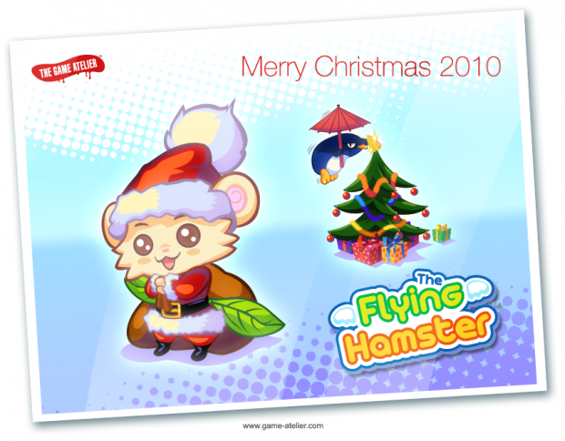 Flying Hamster Christmas Card