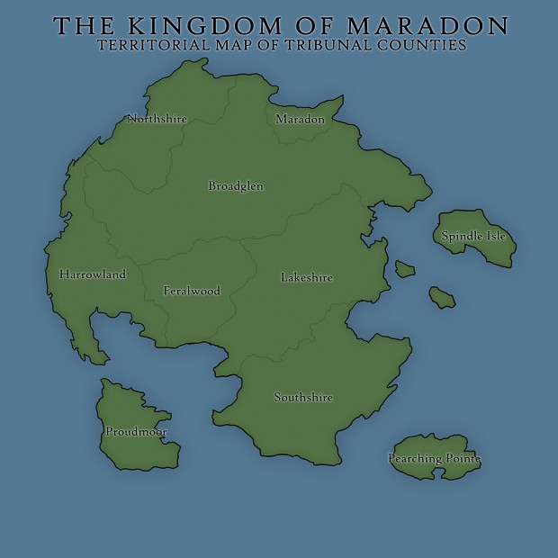 Map of Maradon - Tribunal Territories